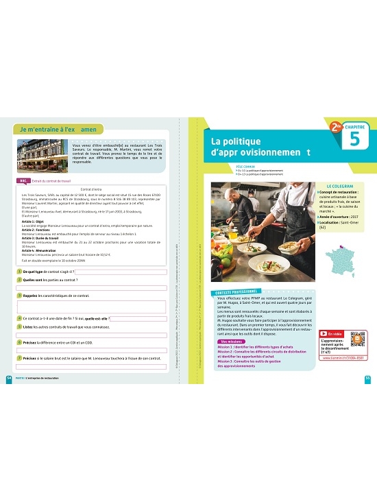 Gestion appliquée Mercatique 2de, 1re, Tle Bac Pro Cuisine et CSR, édition 2022 (PDF)