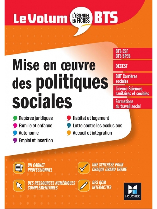 Le volum' bts - mise en oeuvre des politiques sociales - 6e édition - révision, Édition 2022 (PDF)
