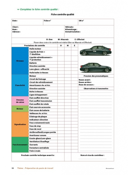 Activités en Atelier Maintenance des véhicules - Option Voitures particulières CAP MV. Édition 2017 (PDF)