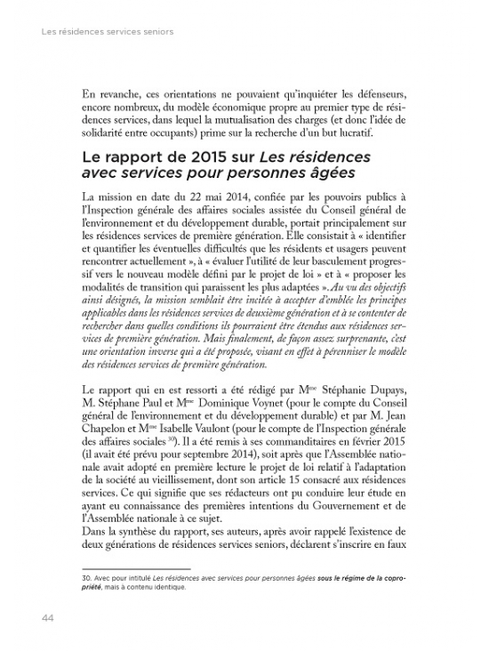 Les résidences services seniors - Statut juridique et modèle économique d'un secteur immobilier en développement, Édition 2016  (PDF)