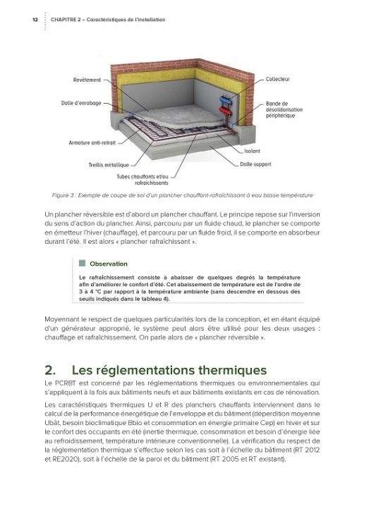 Guide practique - Plancher chauffant et rafraîchissant (réversible) basse température. Édition : 2023 (PDF)